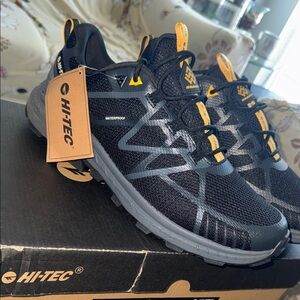 Hi-Tec Black and Gold Athletic Shoes